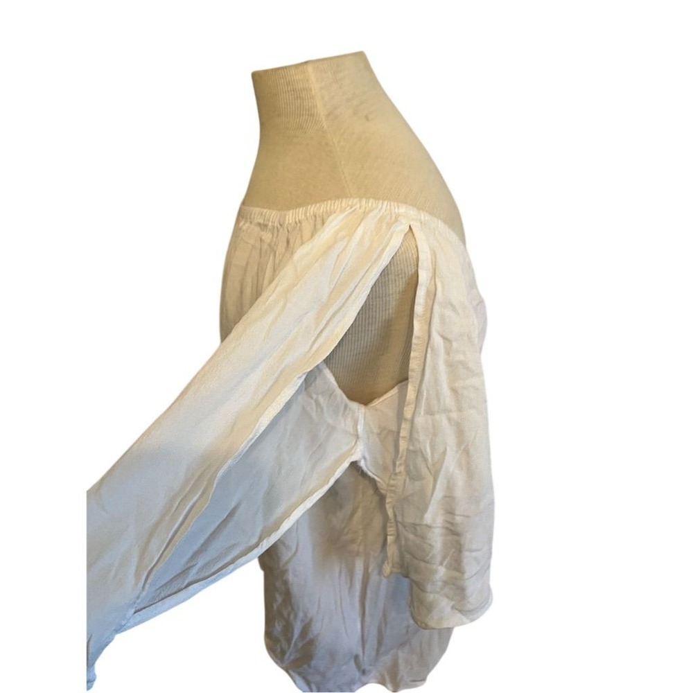 Venus Women's Off Shoulder‎ Puff Sleeve Blouse White M coastal casual - Picture 4 of 11